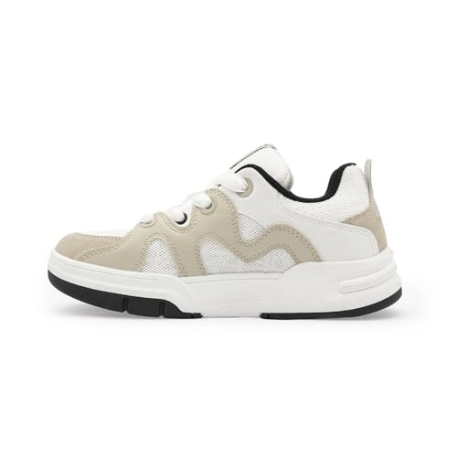 Image of Red Tape Women's Sneakers White Mesh Pu Round Toe Lace-Up Easy Movement