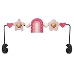 Kinhzrude Baby Bouncer Toy Bar, Compatible with BabyBjorn Bouncer Balance Soft & Bliss, Rotatable Wooden Toy Bar Attachment for Babies, Sensory Development Toy (Rainbow Arch)
