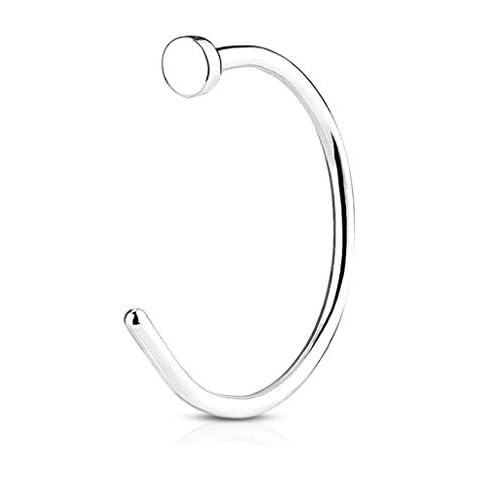 FIFTH CUE Flat Disc Nose Hoop 316L Surgical Steel Ring (Steel | 18GA | 8mm) Cover