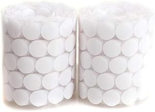 1000pcs 20mm Self Adhesive Hook and Loop Dots, Waterproof DIY Movable Backing Fastening Tape, Double Sided Sticky Adhesive Pads for Home, School, Office (White)