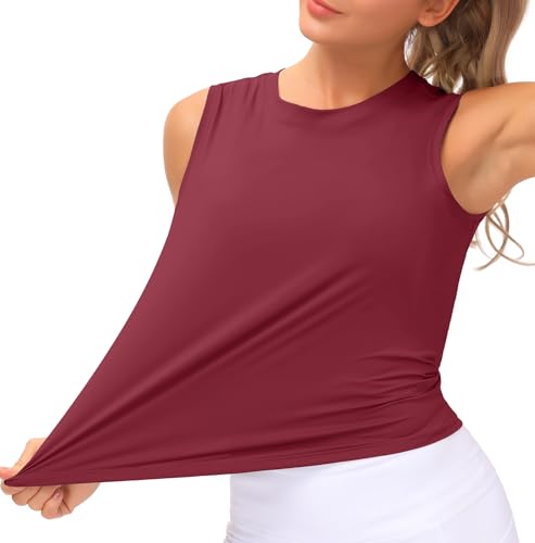 Image of THE GYM PEOPLE Women's Workout Tops in Ice Silk Quick Dry Sleeveless