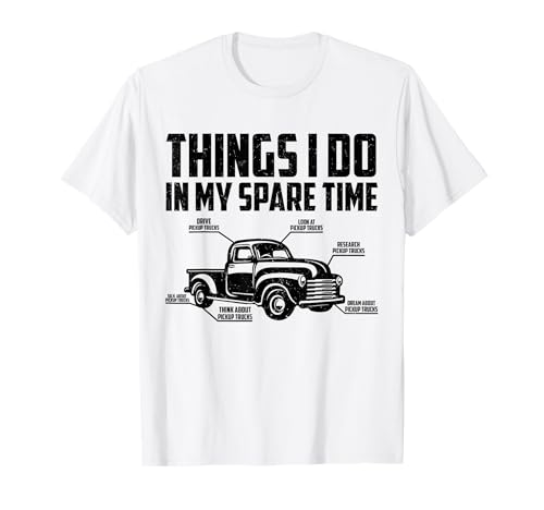 Cosas que hago en mi tiempo libre Pickup Trucks Driver Retro Camiseta