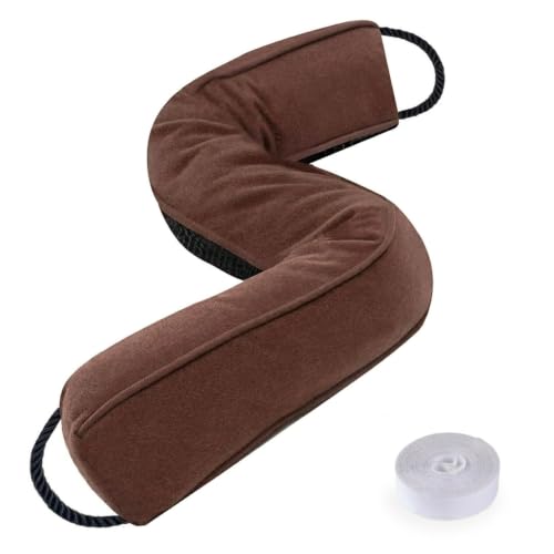 Image of Sunolga Door Draft Stopper Blocks Hot and Cold Air with Removable Washable Cover for Bottom of Door, All-Season Seal for Noise, Light, Dust, Door Sweep for Gaps Up to 3 inch, Home Essentials, 38 inch, Brown