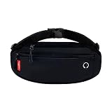 TOJNMAKE Running Belt Fanny Pack for Women Men Waterproof Small Waist Bag Black Fanny Pack for Trave