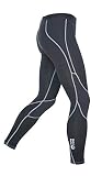 [ヘレイワホ] メンズ コンプレッション レギンス インナーパンツ スポーツタイツ スポーツウェア ランニングウェア UPF50+ 2XL ブラック/グレー