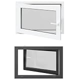 vidaXL Finestra per Soffitta RISOR 90 x 60 cm PVC e Vetro Antracite, Solaio, Isolamento Termico Moderno, Finestre Energy Efficient, Fissaggi in Vetro PVC Silenziati