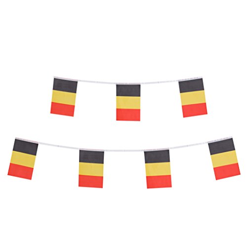 TSMD Belgium Flag, 100 Feet Belgian Flag National Country World Pennant Banner Flags String,International Party Decorations for Grand Opening,Olympics,Bar,School Sports Events,Festival Celebration