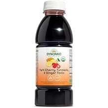 Dynamic Health Tart Cherry Juice Tonic with Turmeric & Ginger | Vegetarian and Kosher | Key Compounds | 16 Fl Oz