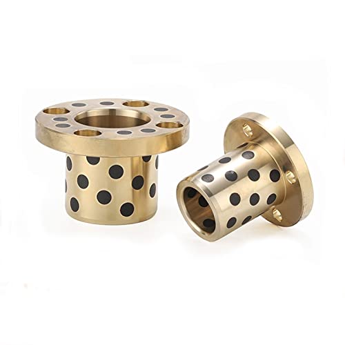 MOBYAT - 12,15,16,18 mm Diamètre intérieur Vis à tête courte Poussée Bride fraisée Laiton imprégné Graphite Oilless Douille 1 pièce (Couleur : MPKZ, Taille : IDxODxH-FLxFH)