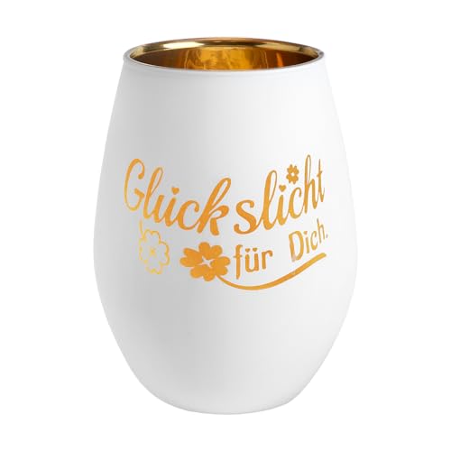 Portavelas de la suerte con grabado, vela personalizada, vela de la suerte, portavelas de cristal - Regalos grabados para mujeres, cumpleaños, Navidad, bautizo y confirmación