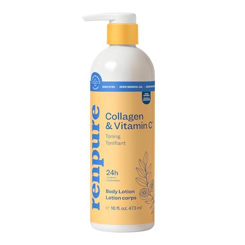 Renpure Collagen & Vitamin C Toning Body Lotion 24HR Moisturization Helps Promote Toned Looking Skin For All Skin Types Collagen & Vitamin C 16 Fl Oz