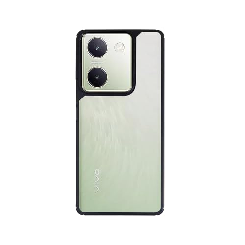 Image of AIBEX Crystal Clear Back Case Compatible with Vivo Y300 Plus 5G / Vivo Y200 Pro 5G Back Cover Case | 360 Degree Protection | Shock Proof Design | Transparent Back Cover (PC & TPU, Black Bumper)