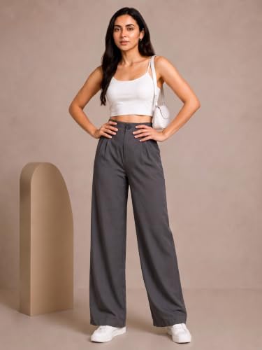Image of Womens NS Lycra Korean High Waist Straight Pants