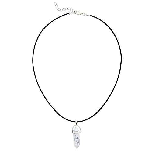 Keyzone 50Pcs Bullet Shape Healing Pointed Chakra Beads Quartz Crystal Stone Pendants For Diy Necklace Jewelry Making, Assorted Color #TOP6