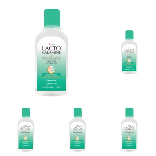 Lacto Calamine Micellar Water Make Up Remover Liquid | 100ml | With Aloe Vera, Green Tea & Niacinamide | Cleansing Water For Face That Removes Make-Up, Excess Oil & Impurities | Alcohol Free
