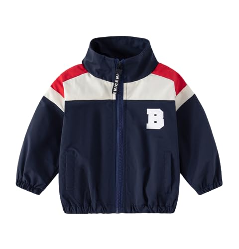 Irsutey Toddler Baby Boys Lightweight Hooded Zipper Water-Resistant Windbreaker Jacket Little Kids Warm Coats Sport Outerwear