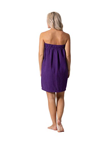 Image of Turkish Linen Women's Waffle Spa Body Wrap with Adjustable Closure