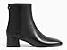 Coutgo Womens Ankle Boots Low Block Heel Square Toe Booties Side Zipper Winter Dress Shoes,Cool Black,Size 9