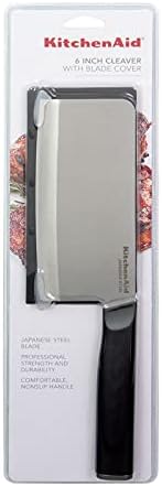 Miniatura 8 de KitchenAid Cuchillo de carnicero clásico con cubierta de hoja de ajuste personalizado, 6 pulgadas, cuchillo de cocina afilado, hoja de acero