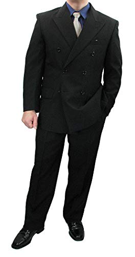 Sharp Hand Tailored 2pc Men Double Breasted Dress Suit w/1 Pair of Socks2