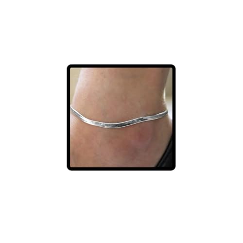 Pulsera de tobillo simple escamoso de pescado en la playa de cubahop pulsera de tobillo simple accesorios de pies de verano joyas para mujeres y niñas (Plata)