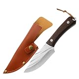 LALADEFIEE Cuchillo Carnicero con Mango Ergonómico Cuchilla Resistente para Cortar Carne y Verduras Protector Incluido para Cocina y Actividades al Aire
