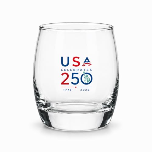IMPRINTS ONLINE I America 250 Liberty 6 oz Whiskey Glass – Patriotic Fourth of July Drinkware Gift