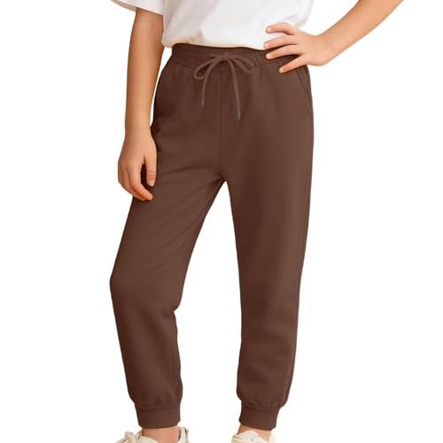 Pantalon de jogging garçon en molleton marron café pour enfant de 3 à 4 ans