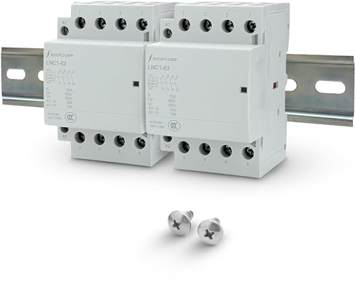 Shopcorp FBA-ED-8POLENO40A-RAILSCR 8 Pole (4 Pole X 2) 120V Coil Contactor 50 Amp No Iec 400V Ac Contactor 110/120Vac Coil - Motor Load 40A cover