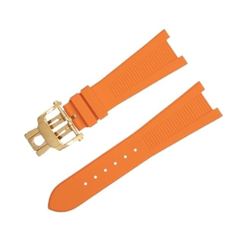 Bracelet FKM orange 25mm résolvez l'usure de votre montre Nautilus 5711