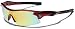 Half Frame Kids Teen Age 8-16 Performance Baseball Cycling Running Sport Sunglasses Color Mirrored Lens (Red/Black Tips)