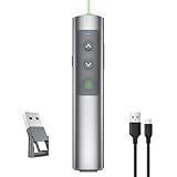 Metal Presentation Clicker with Laser Pointer for Powerpoint Presentations Powerpoint Clicker Remote Wireless Presenter Presentation Clicker Power Point Clicker (Green Light-Model B)