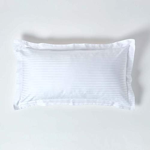 HOMESCAPES White Pure Egyptian Cotton King Size Oxford Pillowcase 330