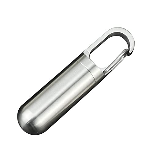 Porte-clés pour Pilulier, étui à Pilules, Porte-bouteille, Porte-clés J21, Récipient à Médicaments en Acier Inoxydable, Mini étui à Pilules Portable...