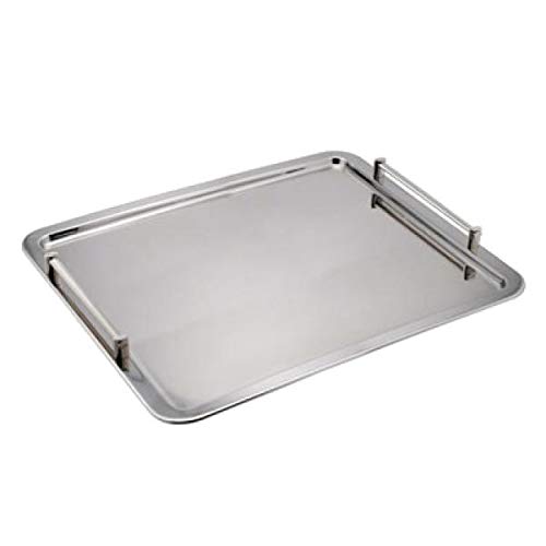 1A18102H Large Stackable Stainless Steel Serving Tray with Handles