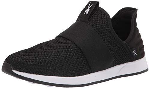 Reebok womens Ever Road Dmx Slip on 4 Walking Shoe, Black White, 8 US