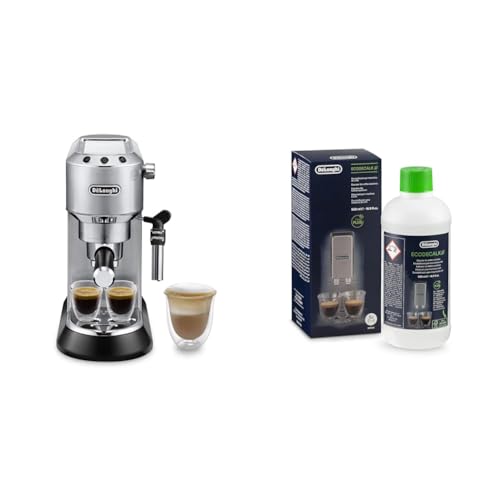 DeLonghi Dedica EC 685.M Cafetera portafiltro espresso | 15 barras | Boquilla profesional para espuma de leche | Plata