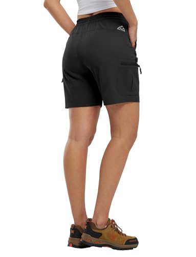 BASUDAM Women's Athletic Shorts Quick Dry Cargo Lightweight Zipper Pockets Summer Outdoor Hiking Running - Image 3