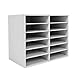 Countertop Literature Organizer, Letter Size Paper Organizer,Desktop Organizer for Storage,with Slots, Office Mailboxes with Removable Shelf (12 Compartments White)