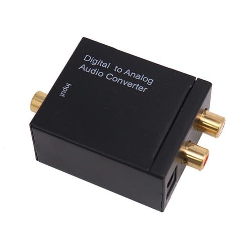 10PCS Compact Optical/Coaxial SPDIF to Analog RCA Audio Converter Adapter – 51x41x26mm, USB-Powered, Black, Supports 32–96kHz