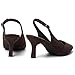 Mostrin Dark Brown Kitten Heels for Women Suede Slingback Pointed Closed Toe Heels Womens Pumps Shoes for Wedding, Party, Commuting Size 6
