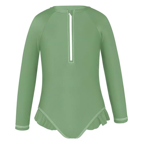 CHIFIGNO Dinosaur Green One Piece Swimsuit Girls Quick Dry Rashguard Hawaii Swimwear 3T2
