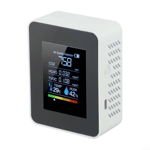 Moniteur de qualité de l'air, détecteur de dioxyde de carbone intérieur 5 en 1, avec indicateurs LED