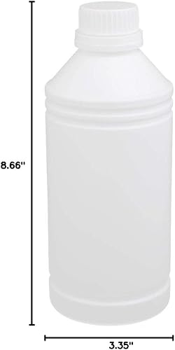 Vista 4 de IIVVERR Frasco de botella de almacenamiento de líquido de boca estrecha recargable de plástico de alta densidad de 34 oz