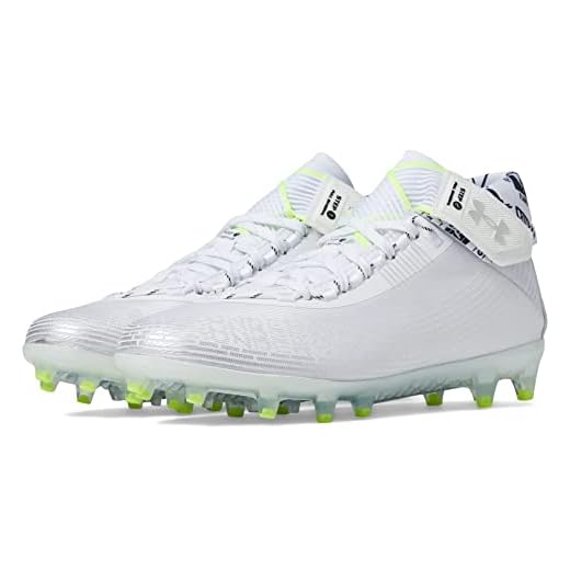 Under Armour Men's Highlight Mc Football Shoe, White (106)/Metallic Silver, 10