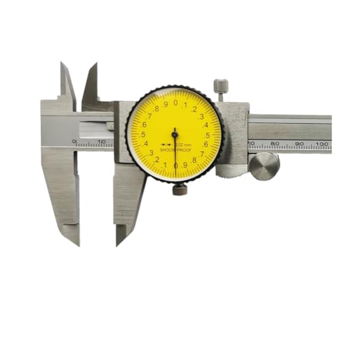 UHRLGHS Dial Vernier Caliper 0-150Mm 200Mm 300Mm Stainless Steel Industrial Quality 0.02Mm,171-142 150x0.02mm