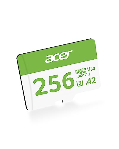 Image of Acer MSC300 Micro SD Memory Cards, 256GB SDXC TF Card 160MB /s UHS-I, A2, V30, 4K Extra Storage for Nintendo-Switch, Android Phones, Gopro, Amazon Fire Kids Tablet - BL.9BWWA.323