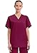 Cherokee Workwear Scrubs Unisex V-Neck Top, Wine, Medium