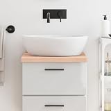 KFPOERTFGD Piano in legno massello per lavabo, 40 x 50 cm, in legno di rovere non trattato, con bordo naturale, mensola da bagno, per la costruzione di mobili fai da te
