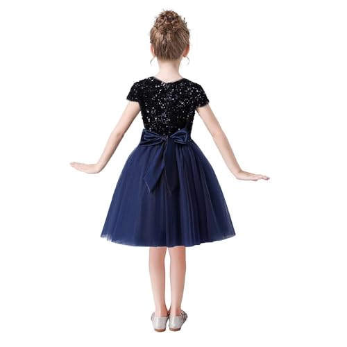 dideyttawl Short Flower Girls Dress Short Sleeves Velvet Sequin Top Tulle Skirt Round Neck Junior Bridesmaid Dresses2